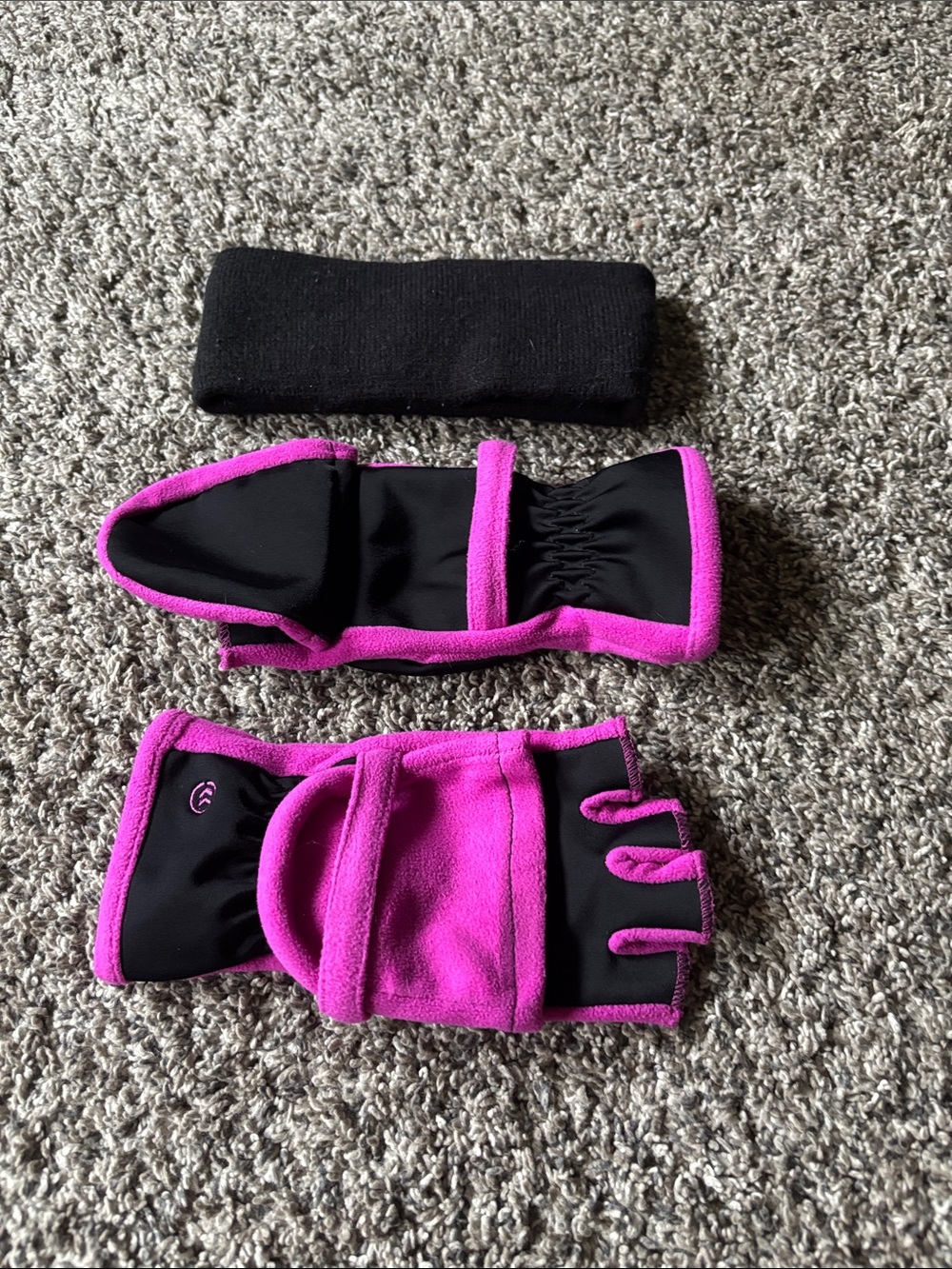 Fingerless Driving Convertible Mittens with Headband